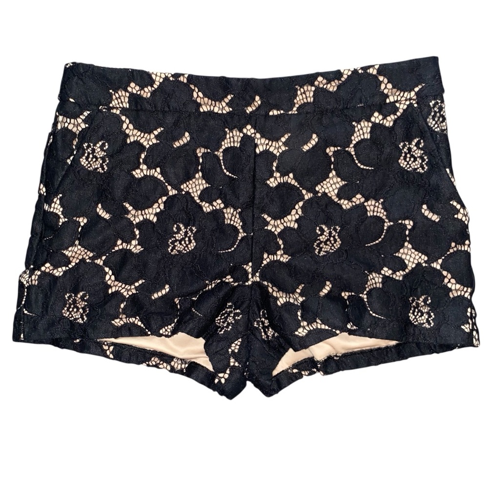 Express Black Lace Floral Shorts Size 8